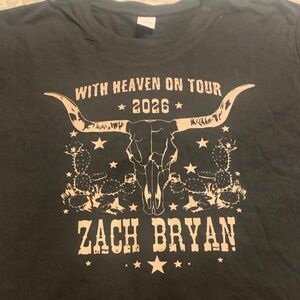 Zach Bryan "With Heaven On Tour 2026" Black Graphic Tee